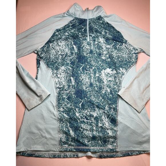 Champion Duo Dry Pullover Athletic Top Blue Green L/G Womens Activewear - Picture 1 of 7